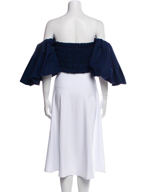 Ellery Off-The-Shoulder Three-Quarter Sleeve Crop Top