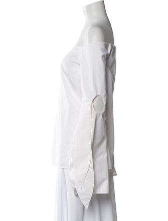 Ellery Off-The-Shoulder Long Sleeve Blouse