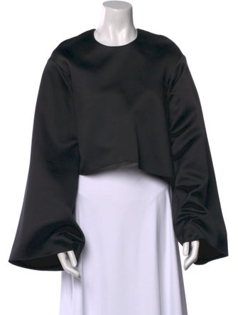 Ellery Crew Neck Long Sleeve Crop Top