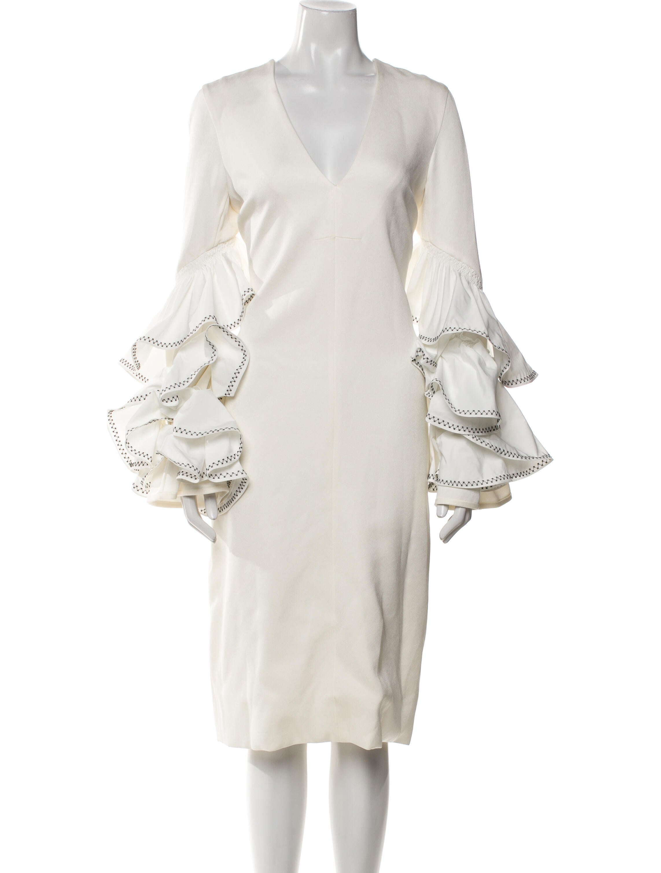 Ellery V-Neck Midi Length Dress