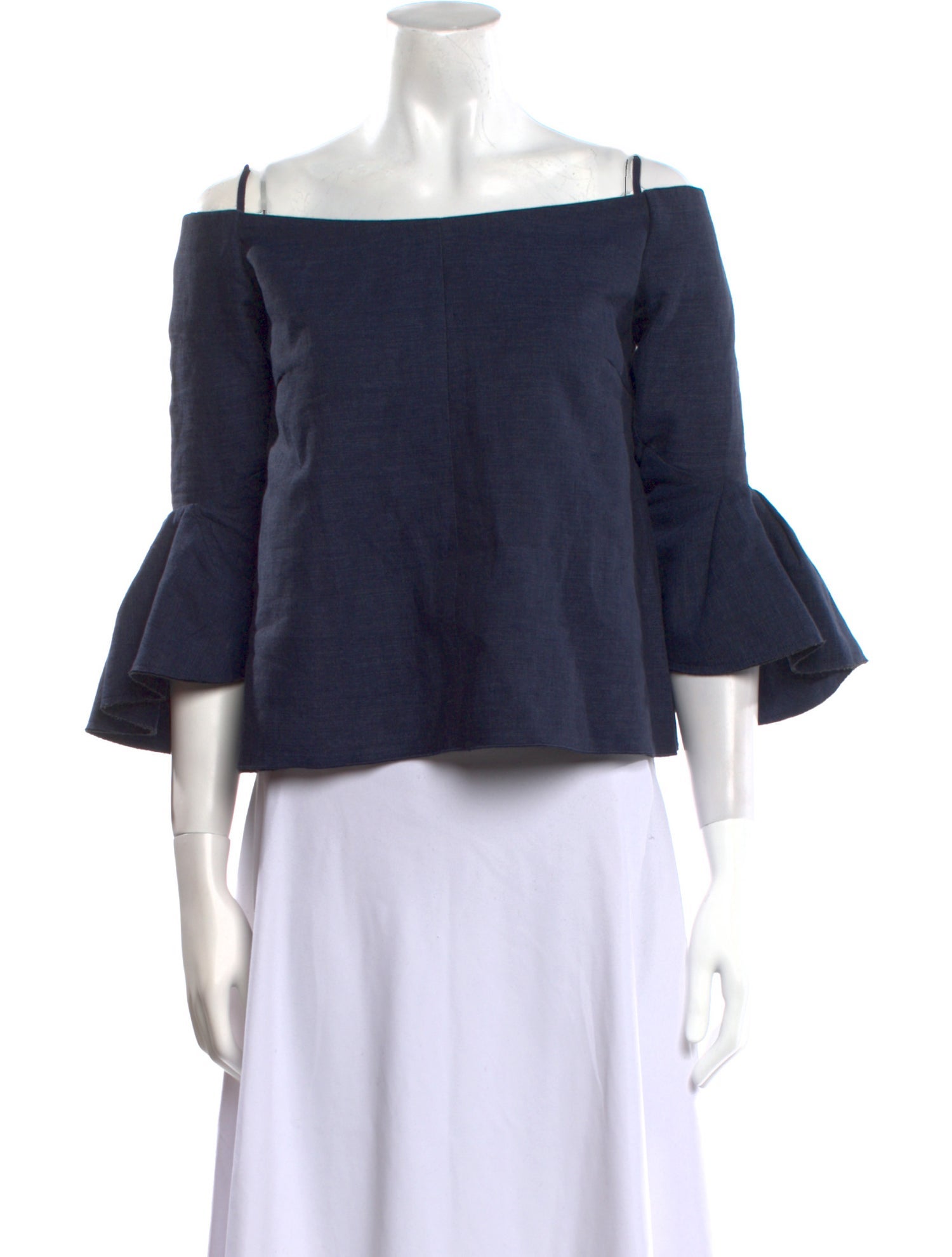 Ellery Linen Off-The-Shoulder Crop Top