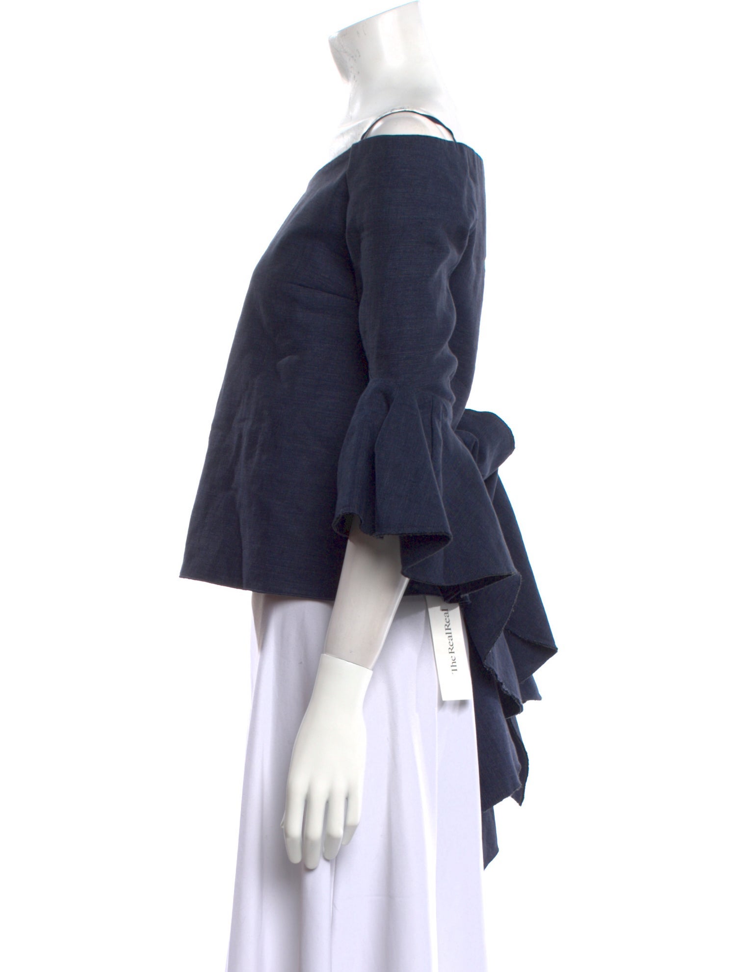 Ellery Linen Off-The-Shoulder Crop Top