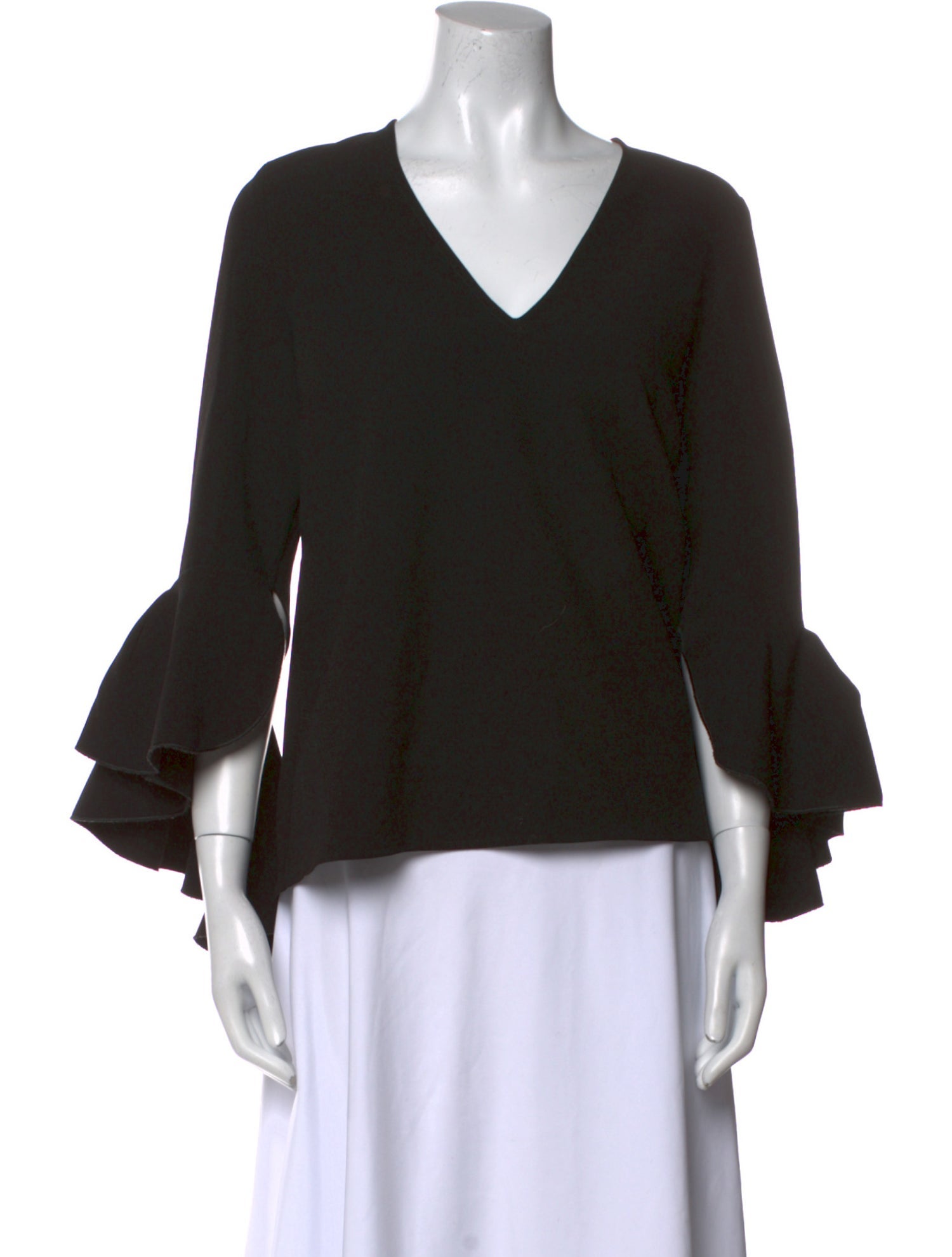 Ellery V-Neck Three-Quarter Sleeve Blouse