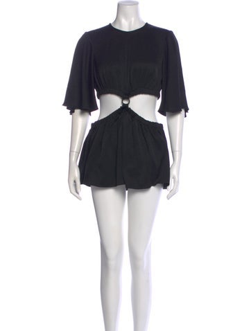 Pre-owned Ellery Crew Neck Mini Dress In Black