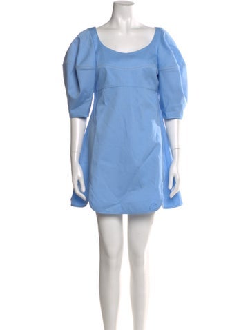 Pre-owned Ellery Scoop Neck Mini Dress In Blue