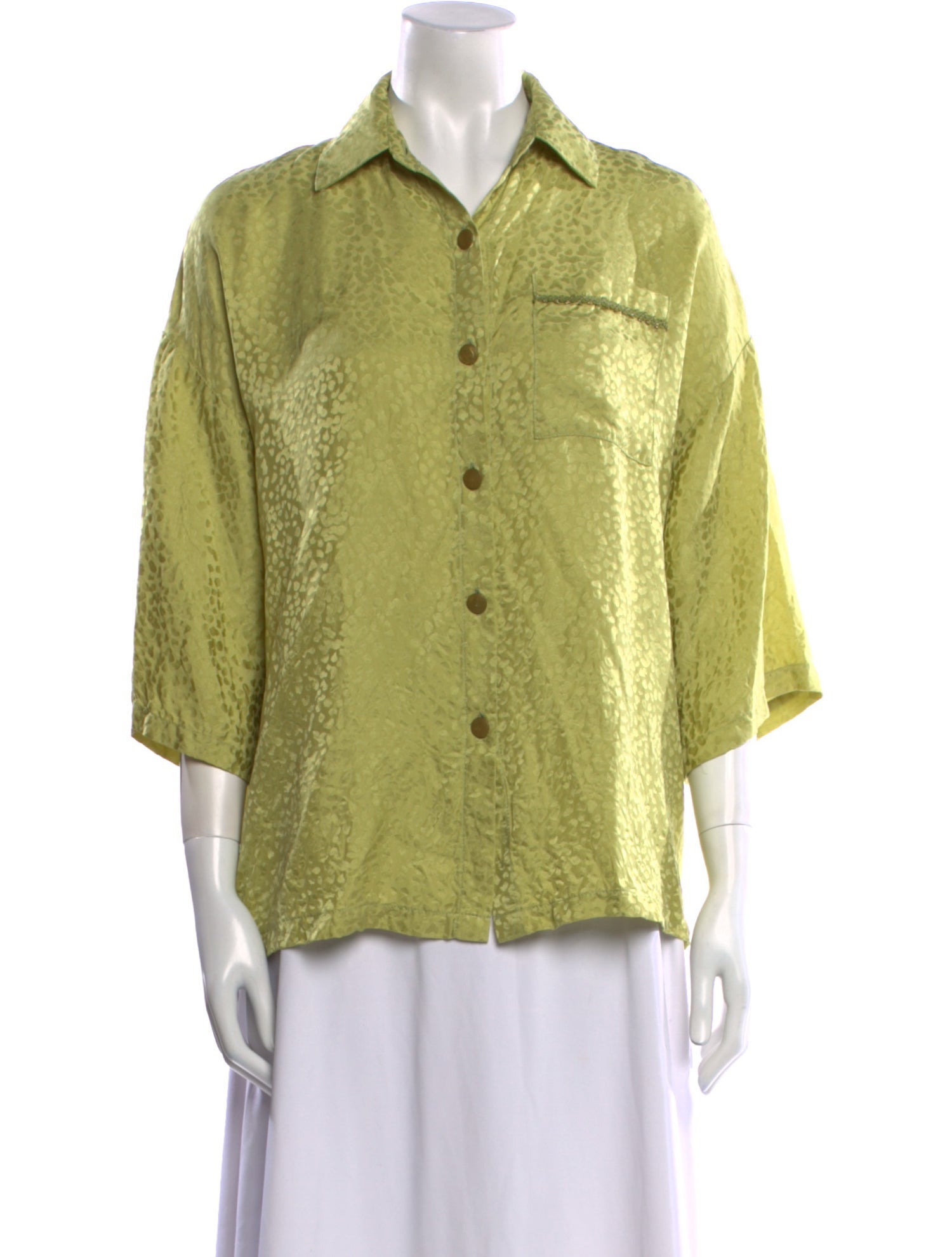 Ellie Mae Three-Quarter Sleeve Button-Up Top