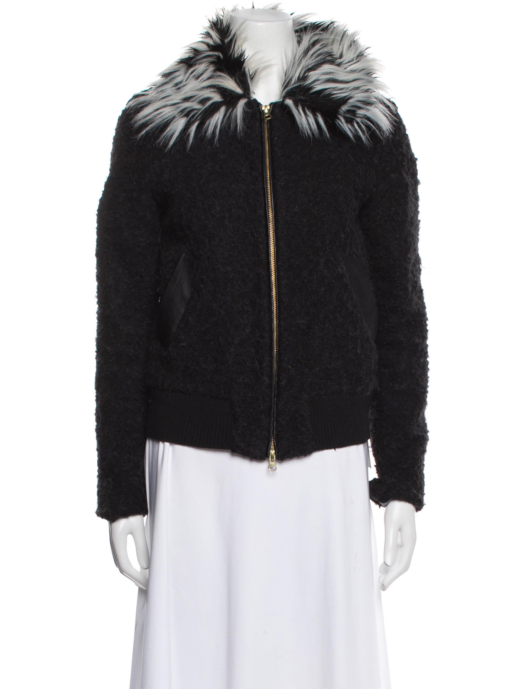 Ellie Mae Virgin Wool Faux Fur Jacket