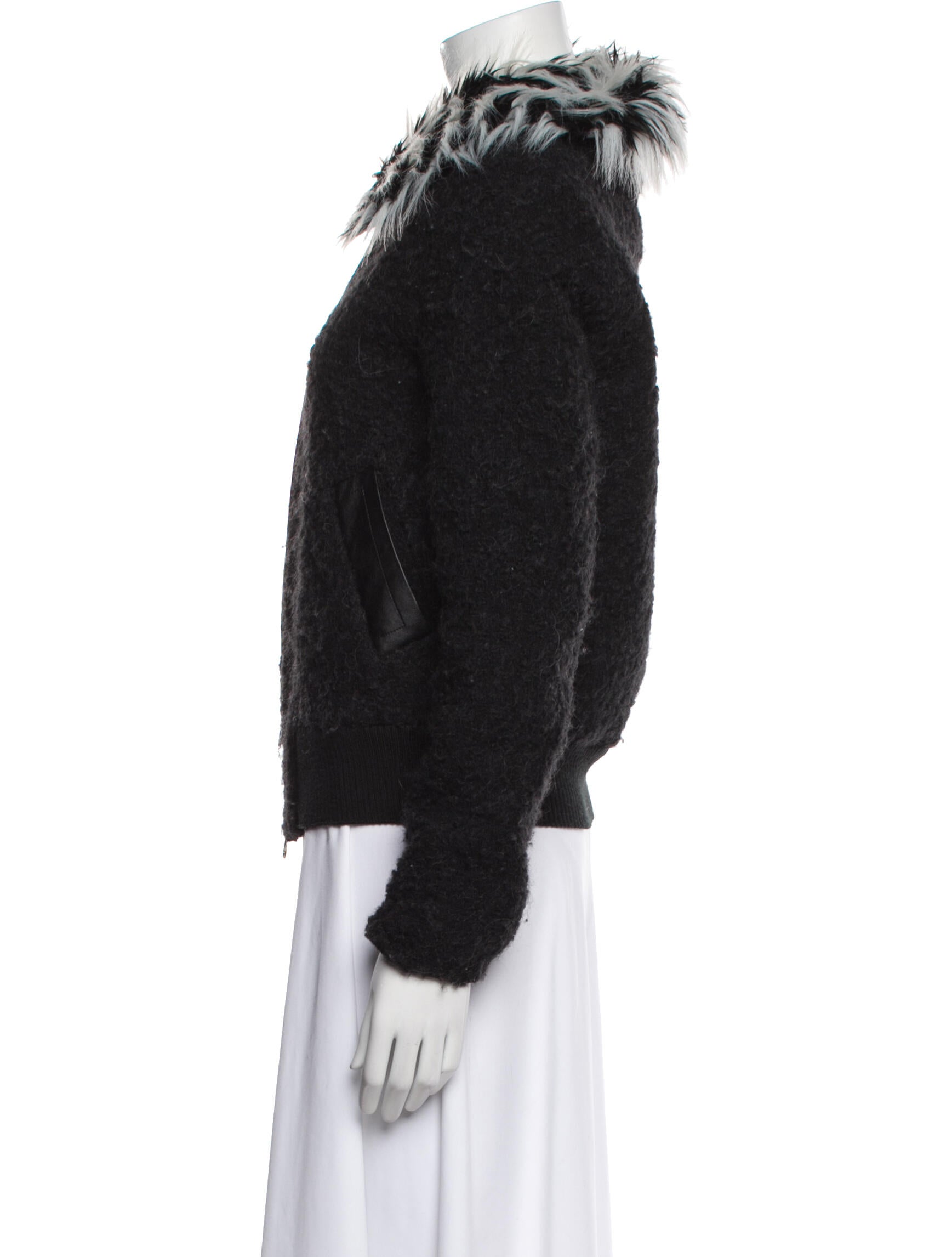 Ellie Mae Virgin Wool Faux Fur Jacket