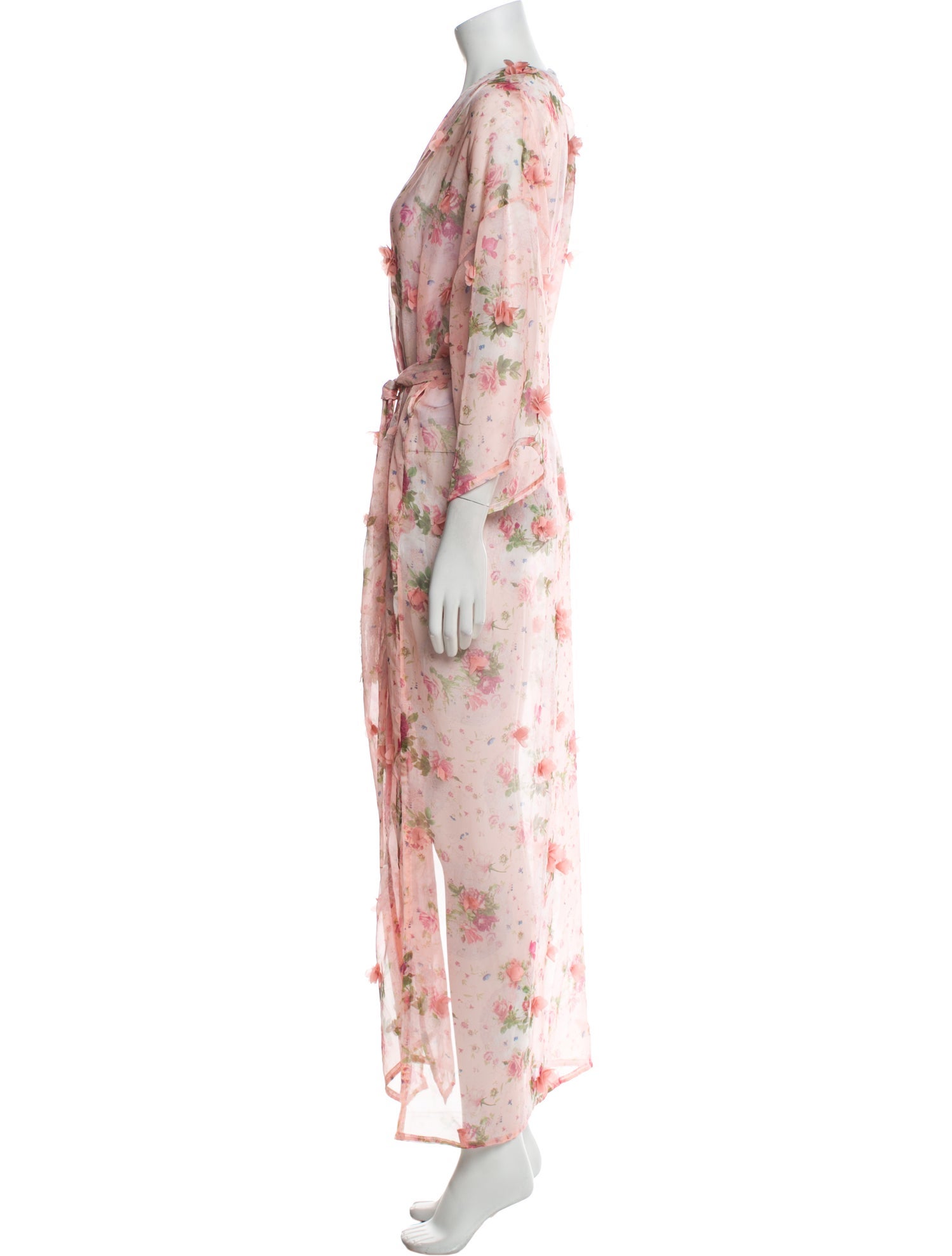 Elena Makri Printed Fringe Trim Accent Robe