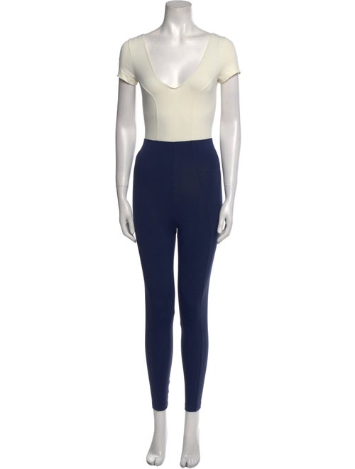 Ernest Leoty Colorblock Pattern V-Neck Jumpsuit