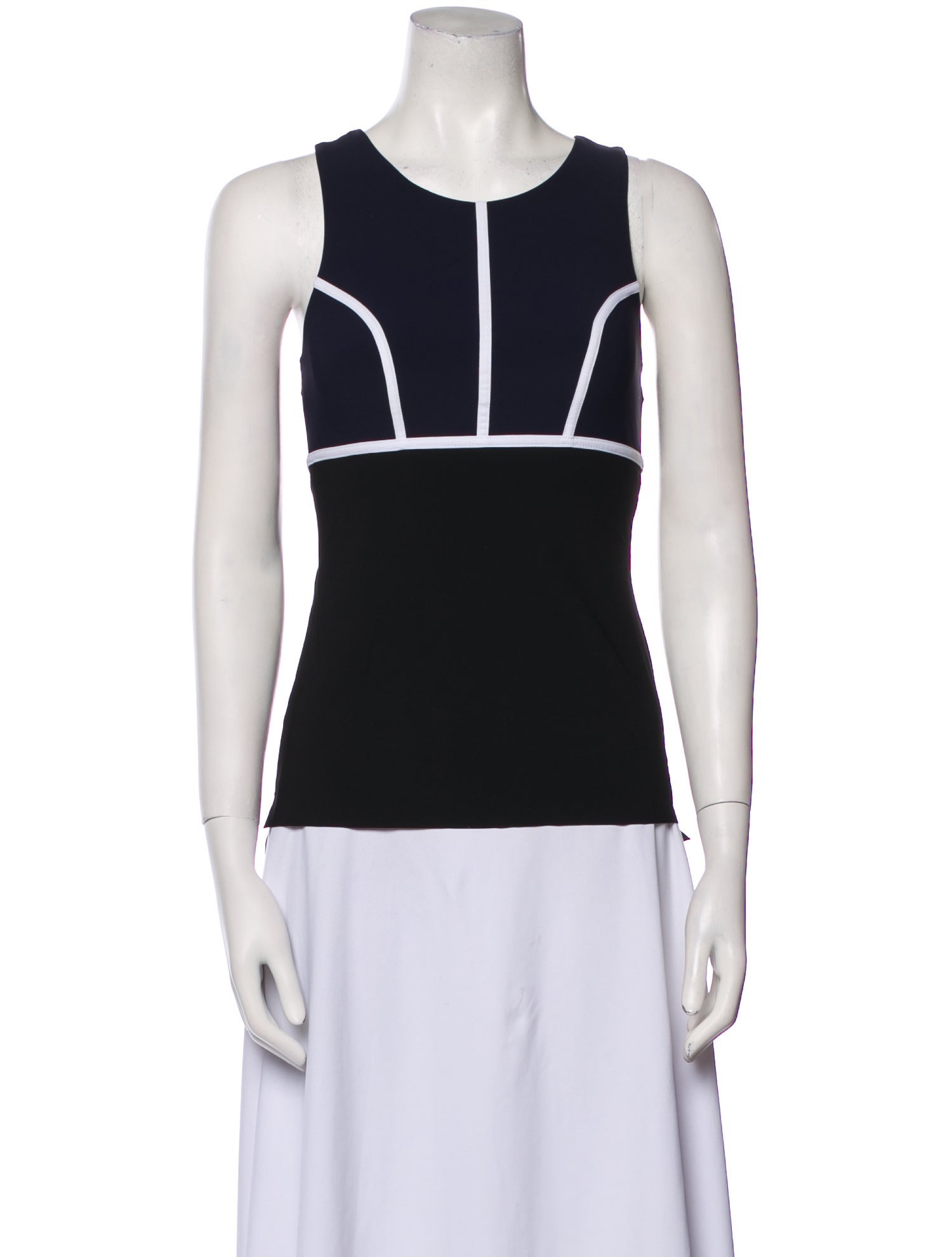 Ernest Leoty Scoop Neck Sleeveless Top