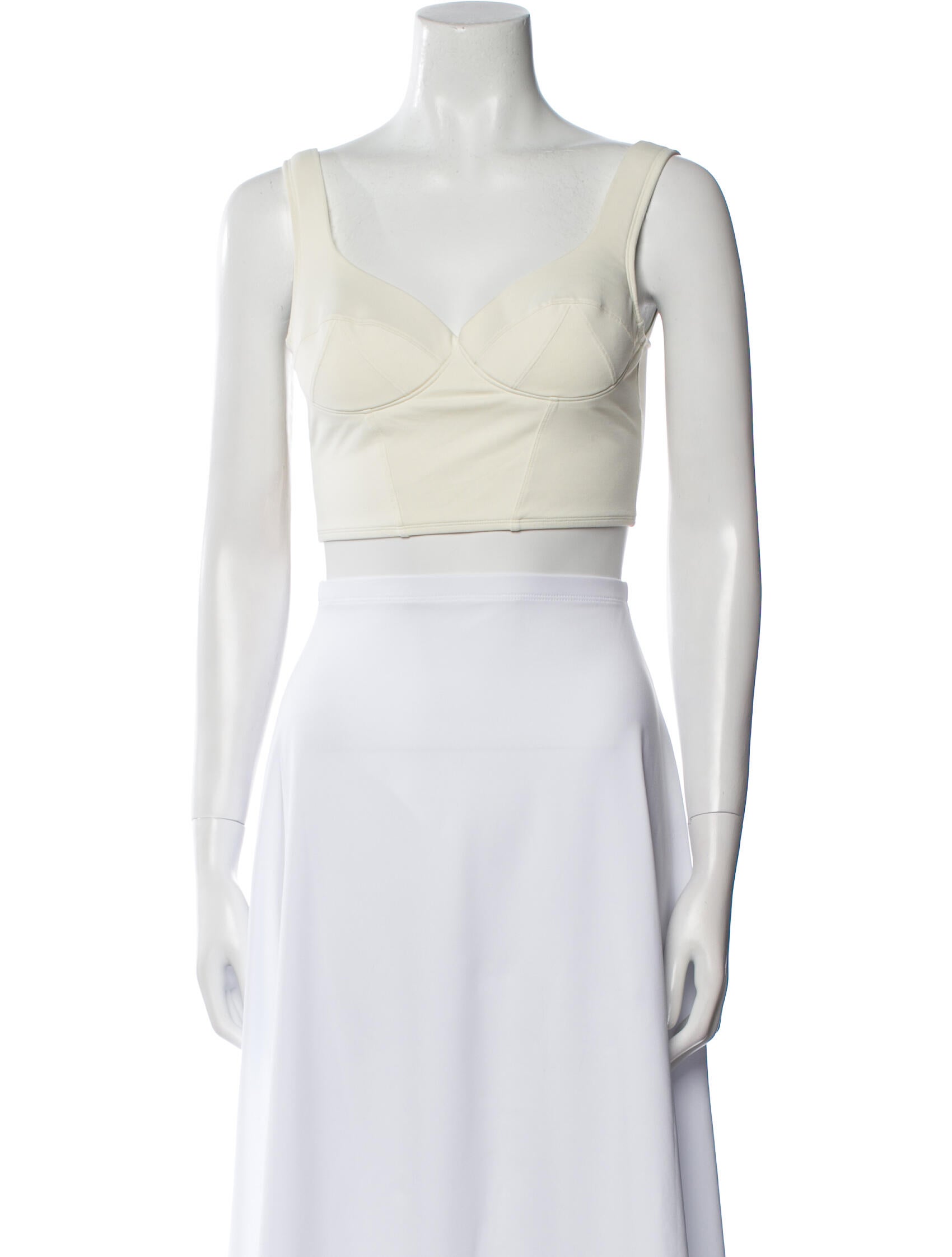 Ernest Leoty Square Neckline Sleeveless Crop Top