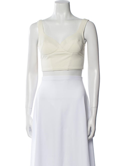 Ernest Leoty Square Neckline Sleeveless Crop Top