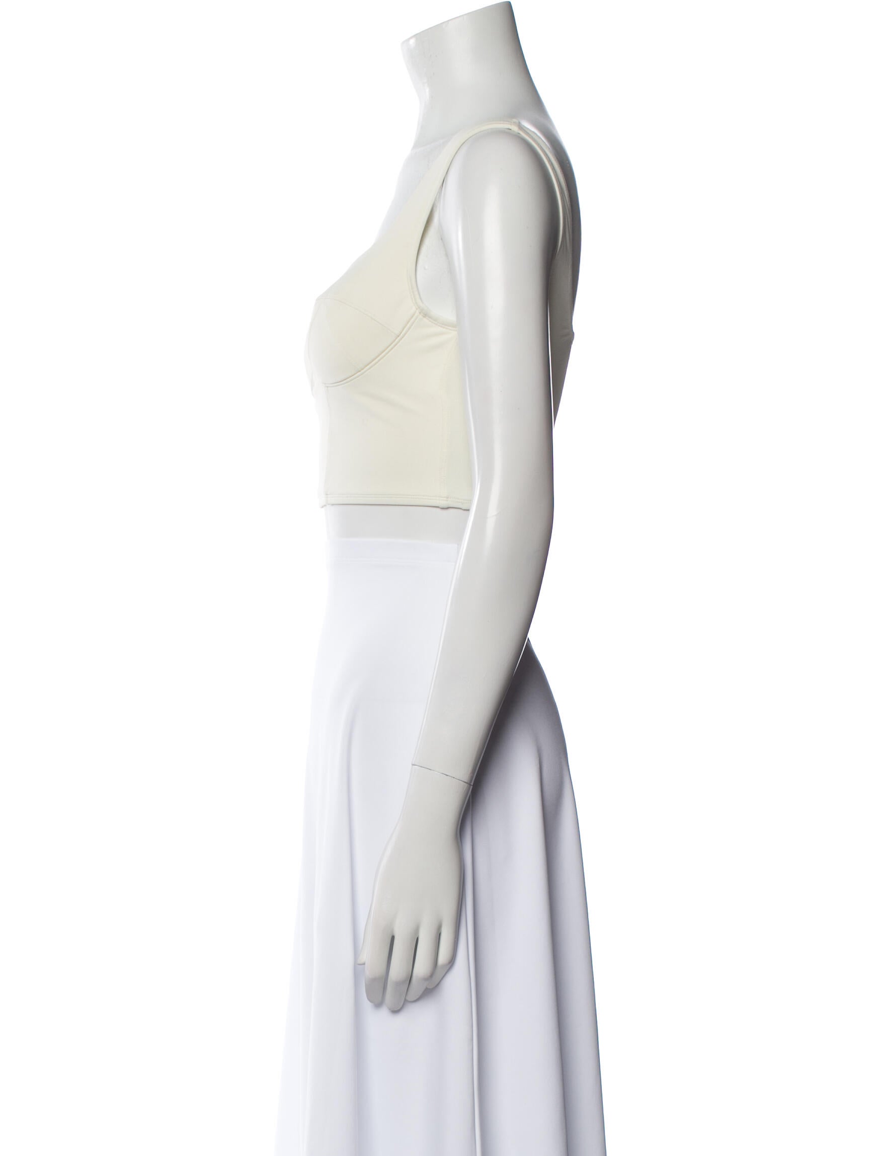 Ernest Leoty Square Neckline Sleeveless Crop Top
