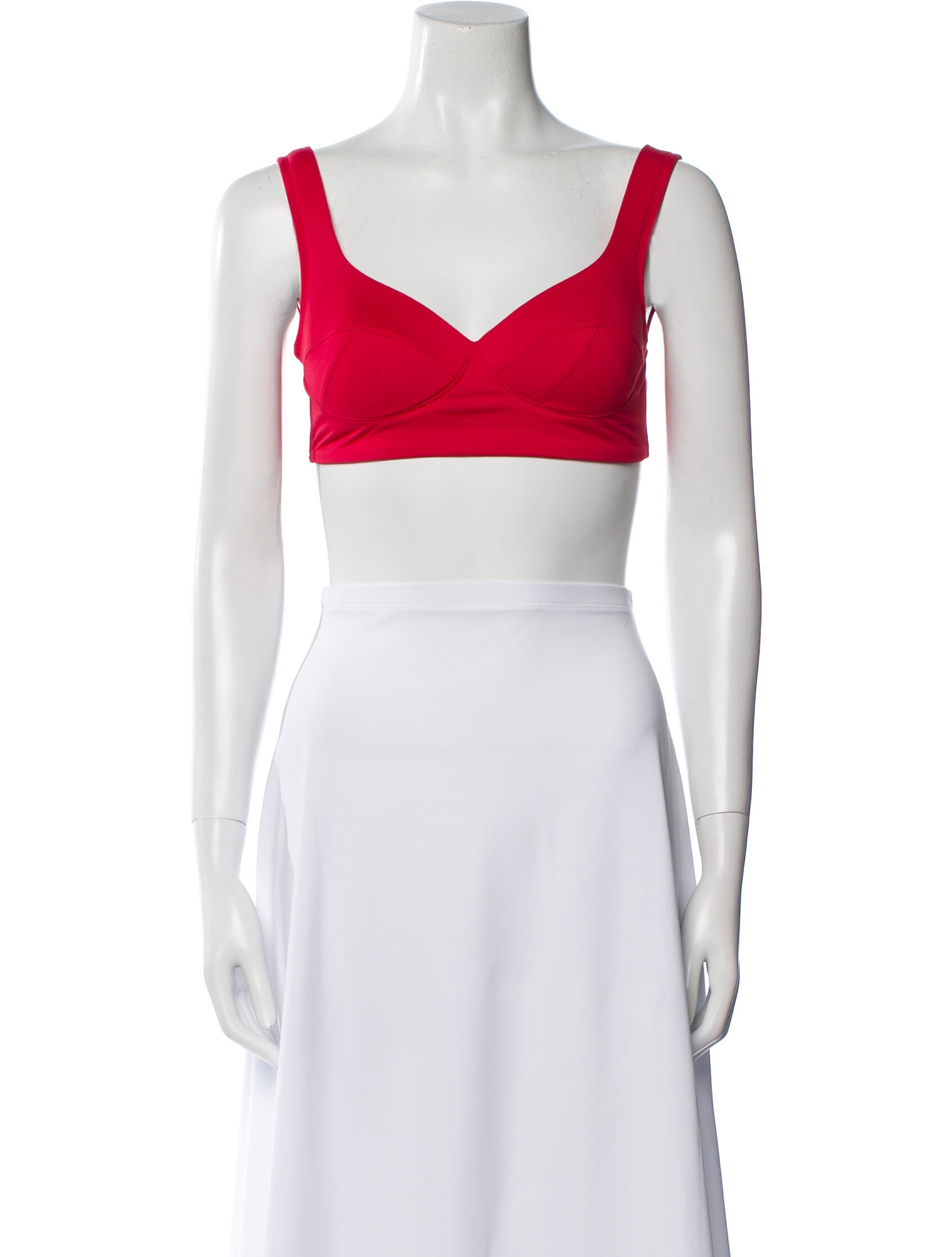 Ernest Leoty Nylon V-Neck Crop Top