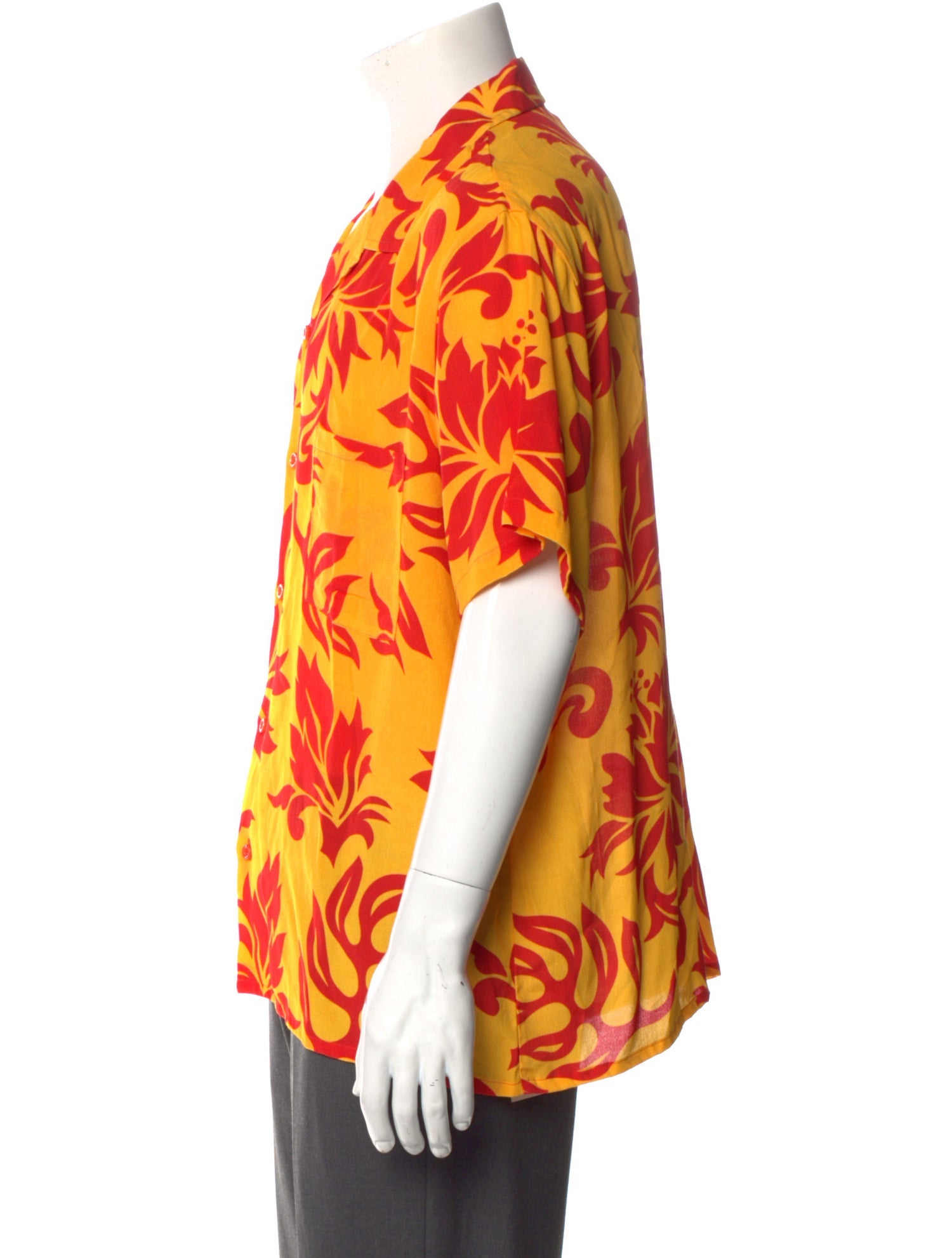 ERL Printed Short Sleeve Shirt w/ Tags - Yellow Casual Shirts 