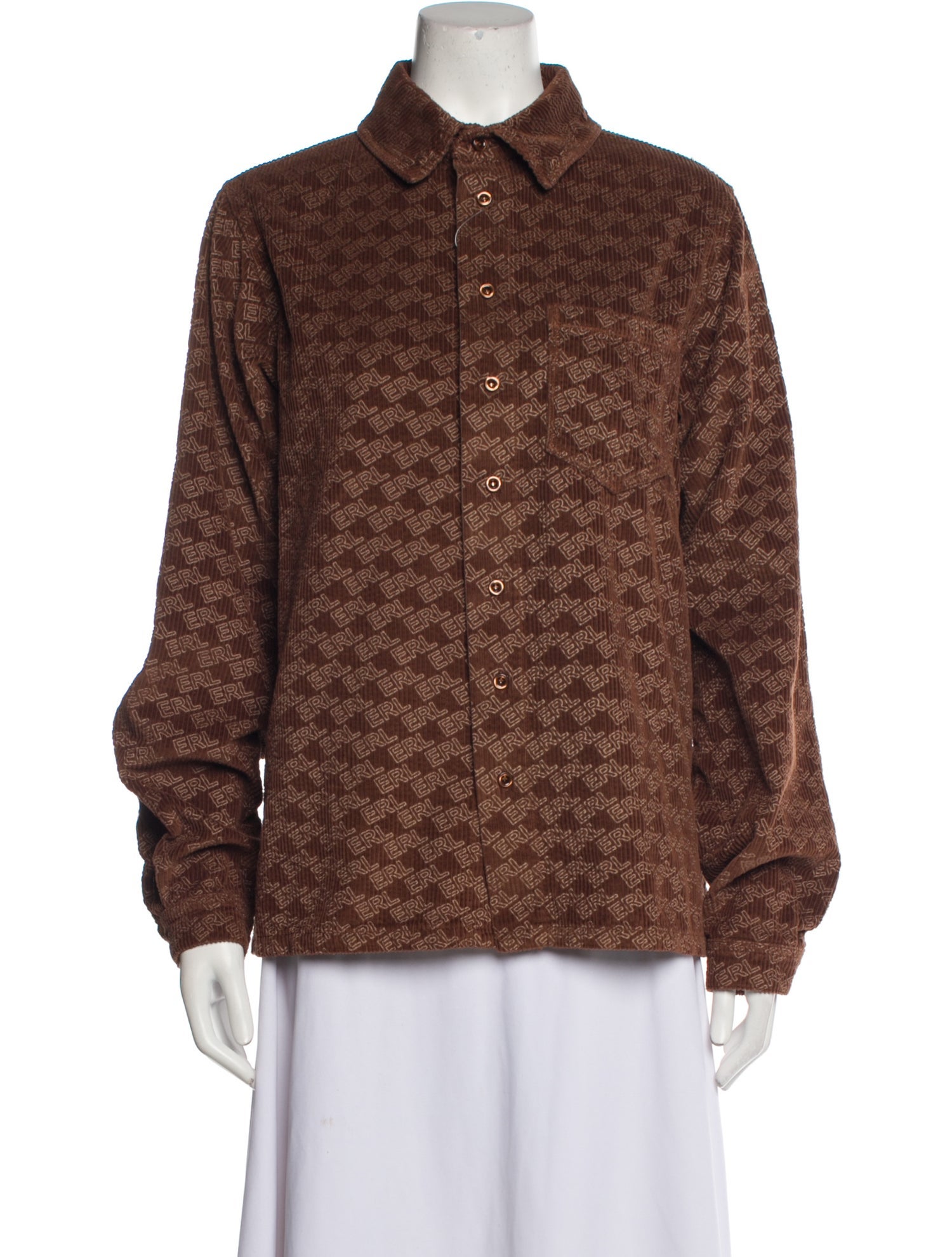 ERL Printed Long Sleeve Button-Up Top w/ Tags