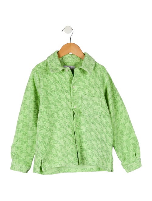 ERL Boys' Logo Long Sleeve Button Up Shirt