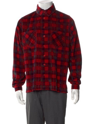 ERL Casual Shirts Plaid Print Long Sleeve Shirt M