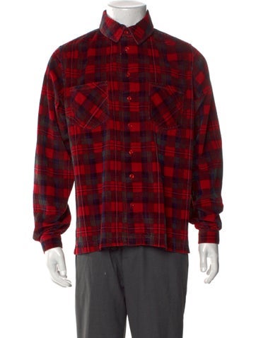 ERL Casual Shirts Plaid Print Long Sleeve Shirt S