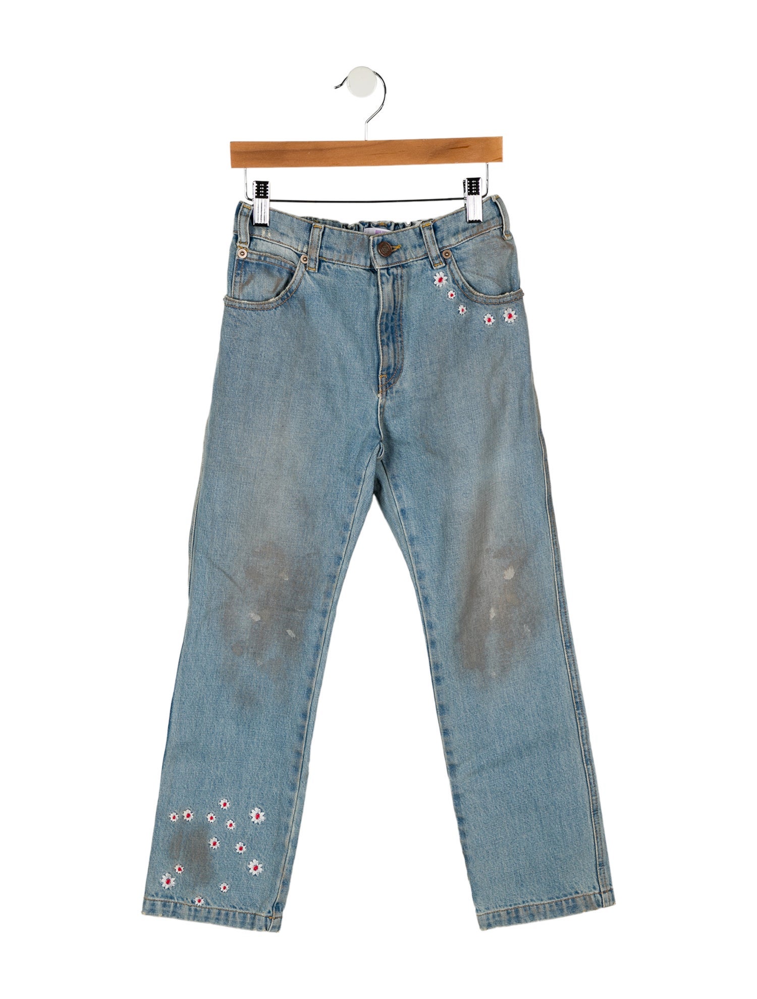 ERL Boys' Distressed Straight Leg Denim Jeans