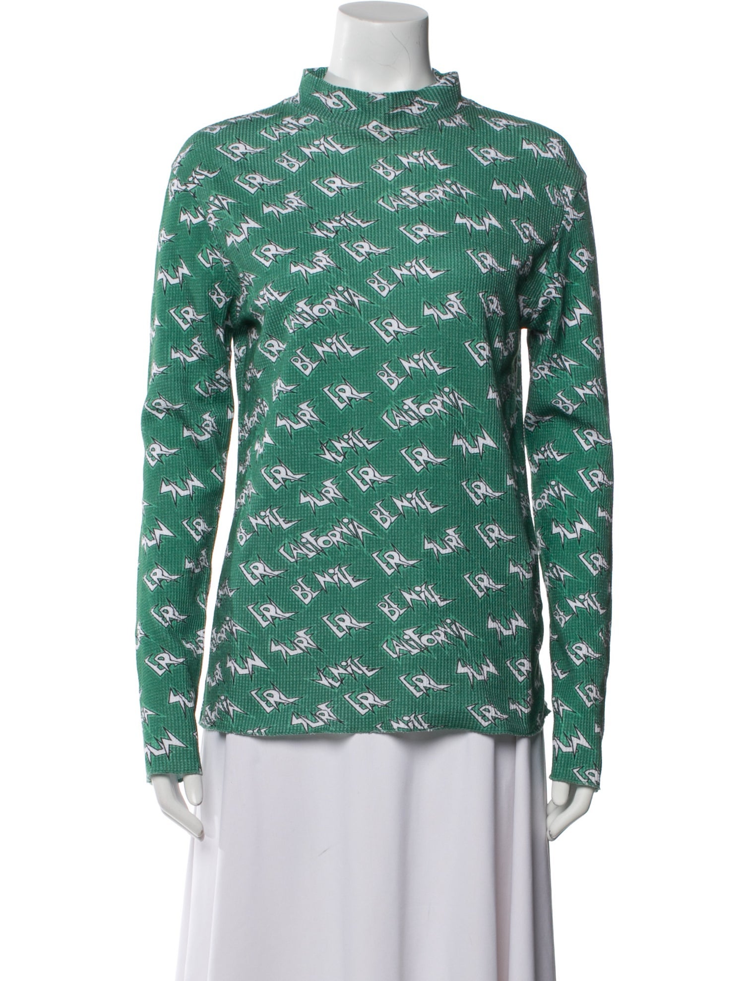 ERL Printed Mock Neck Blouse