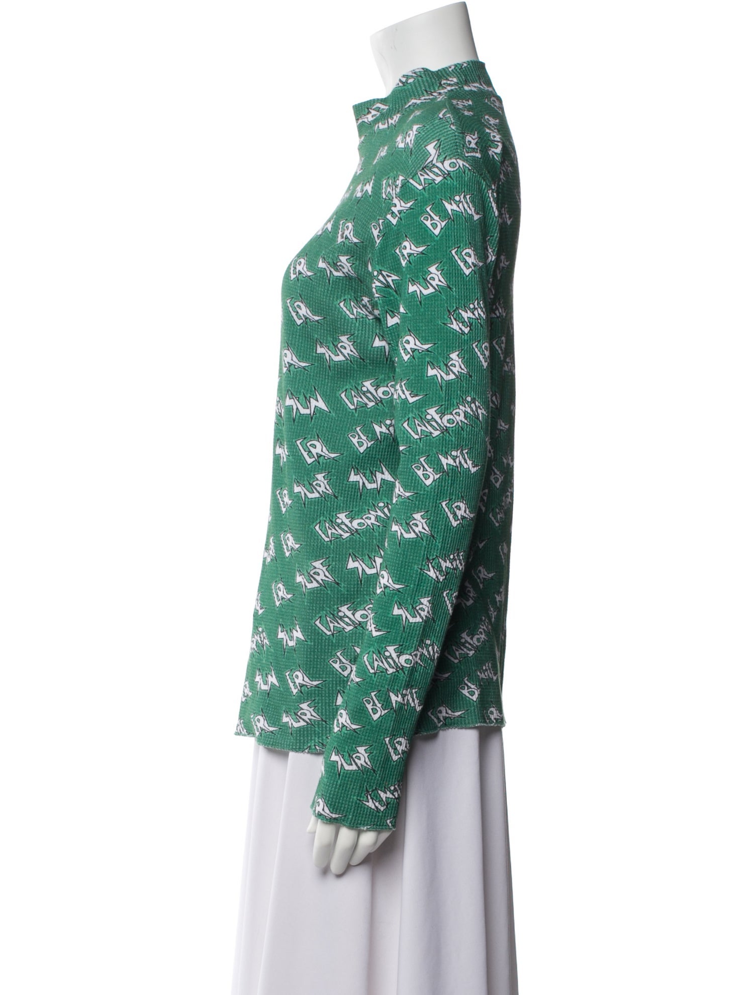 ERL Printed Mock Neck Blouse