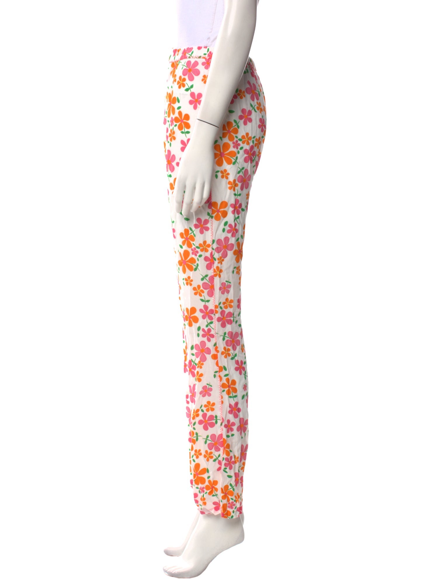 ERL Floral Print Straight Leg Pants