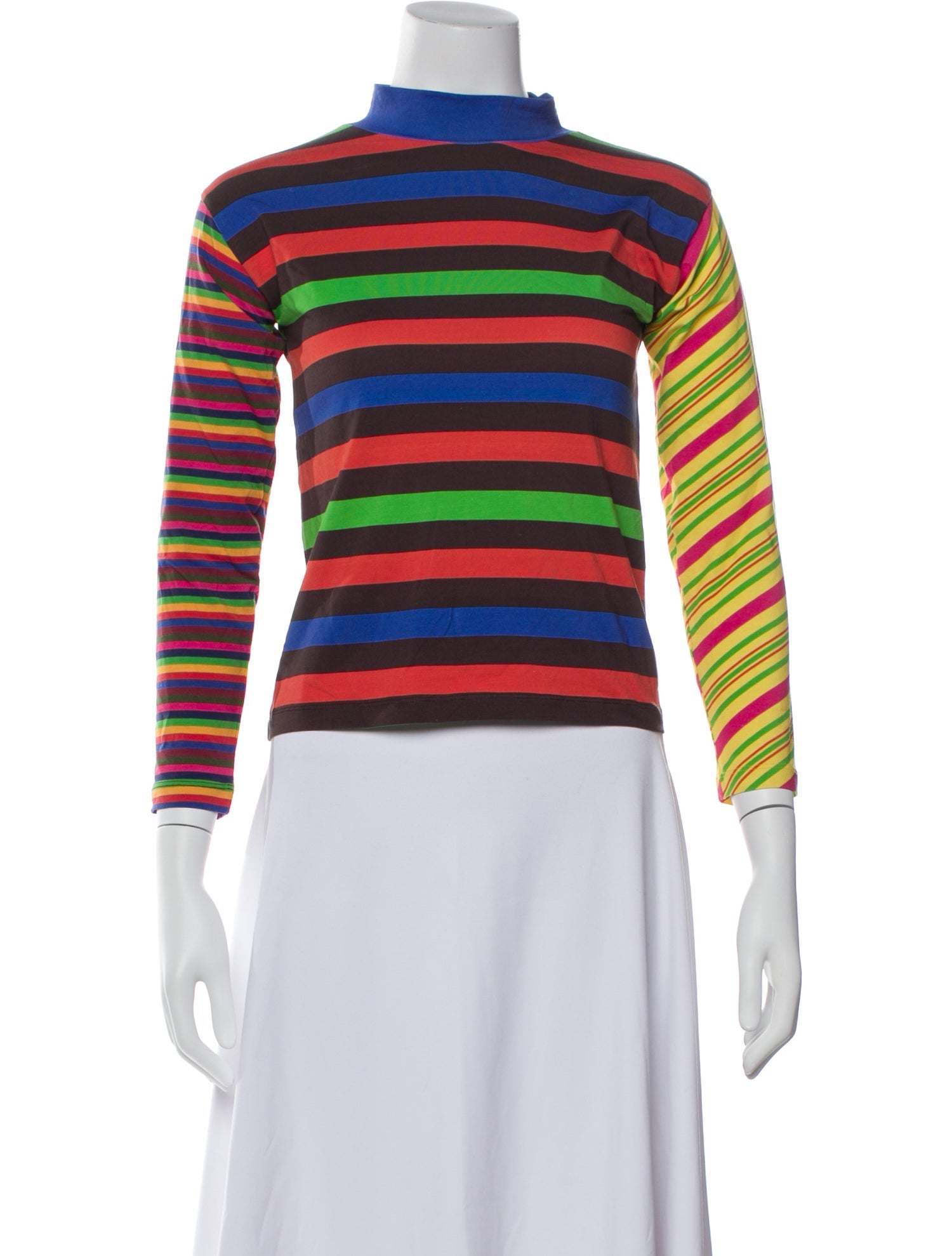 ERL Striped Mock Neck Crop Top