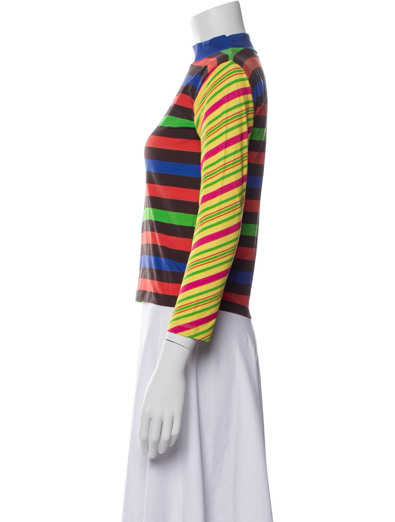 ERL Striped Mock Neck Crop Top