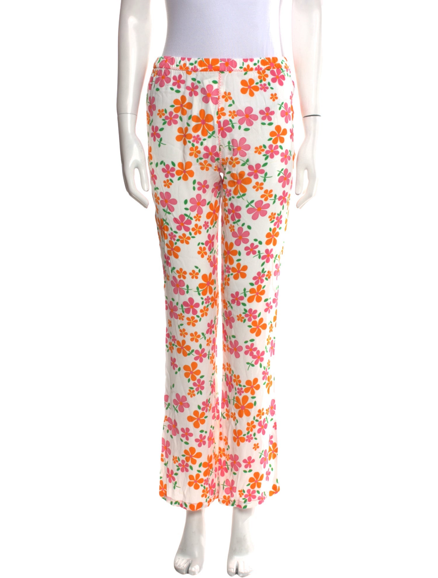 ERL Floral Print Straight Leg Pants