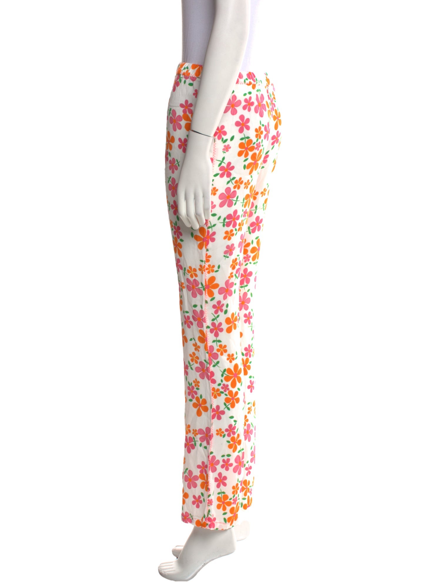 ERL Floral Print Straight Leg Pants