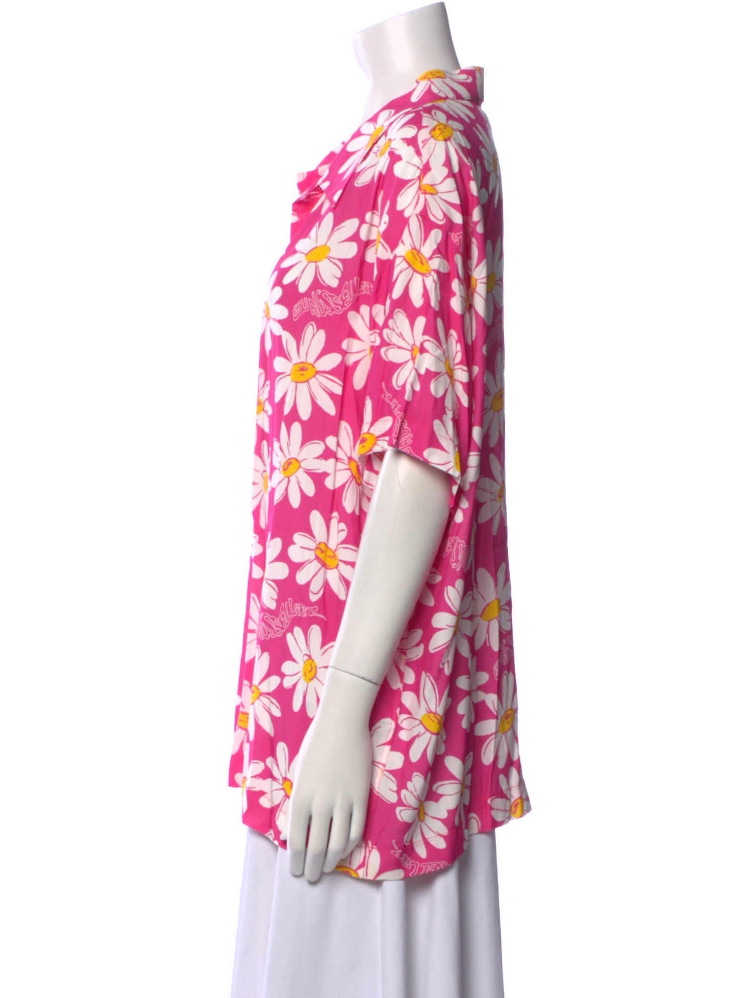 ERL Floral Print V-Neck Button-Up Top