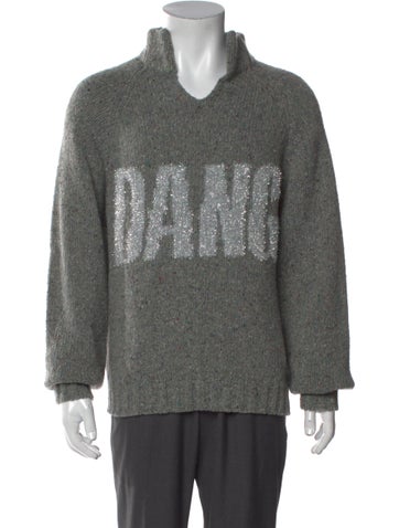 ERL Sweaters Graphic Print V-Neck Cardigan M