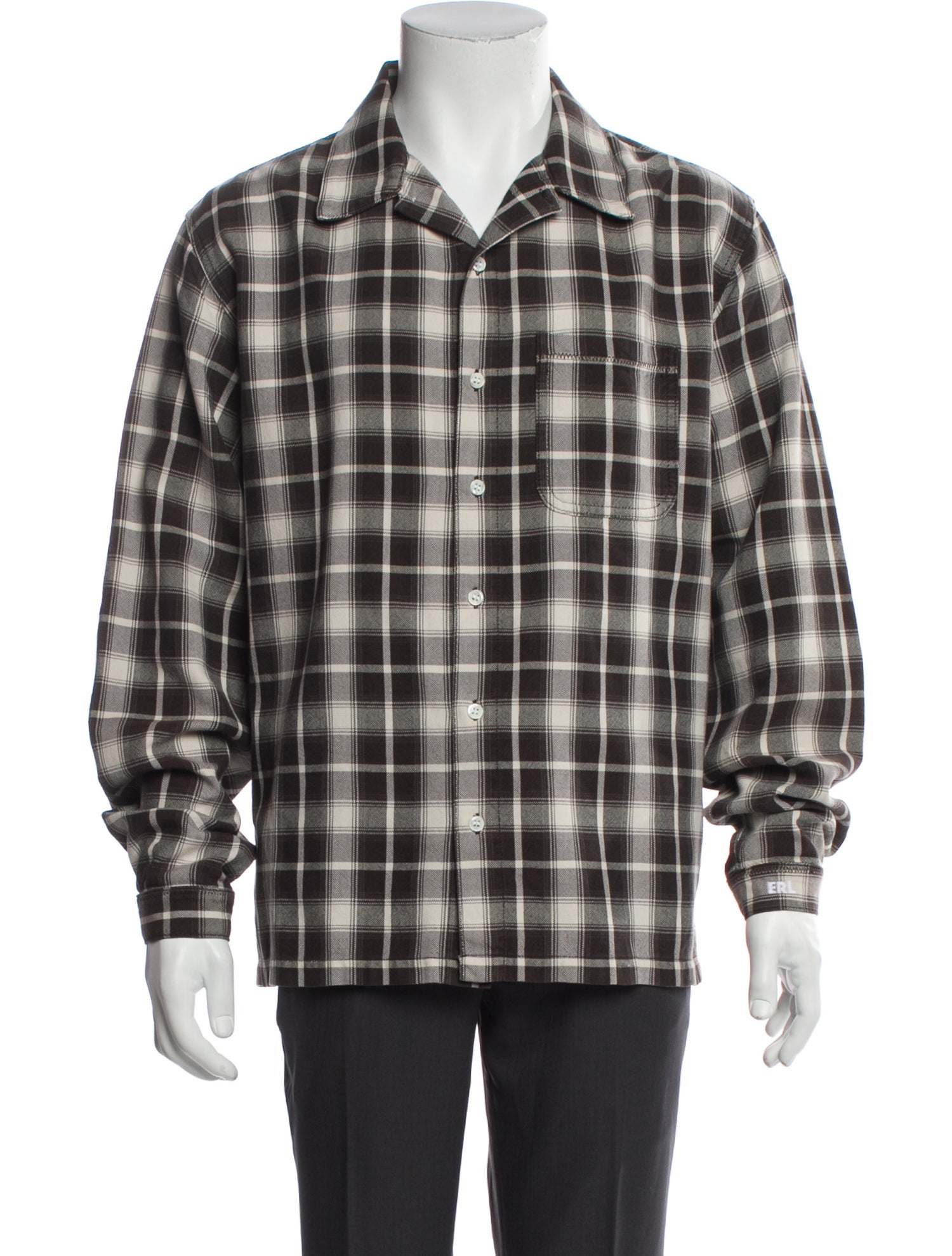 ERL Plaid Print Long Sleeve Shirt