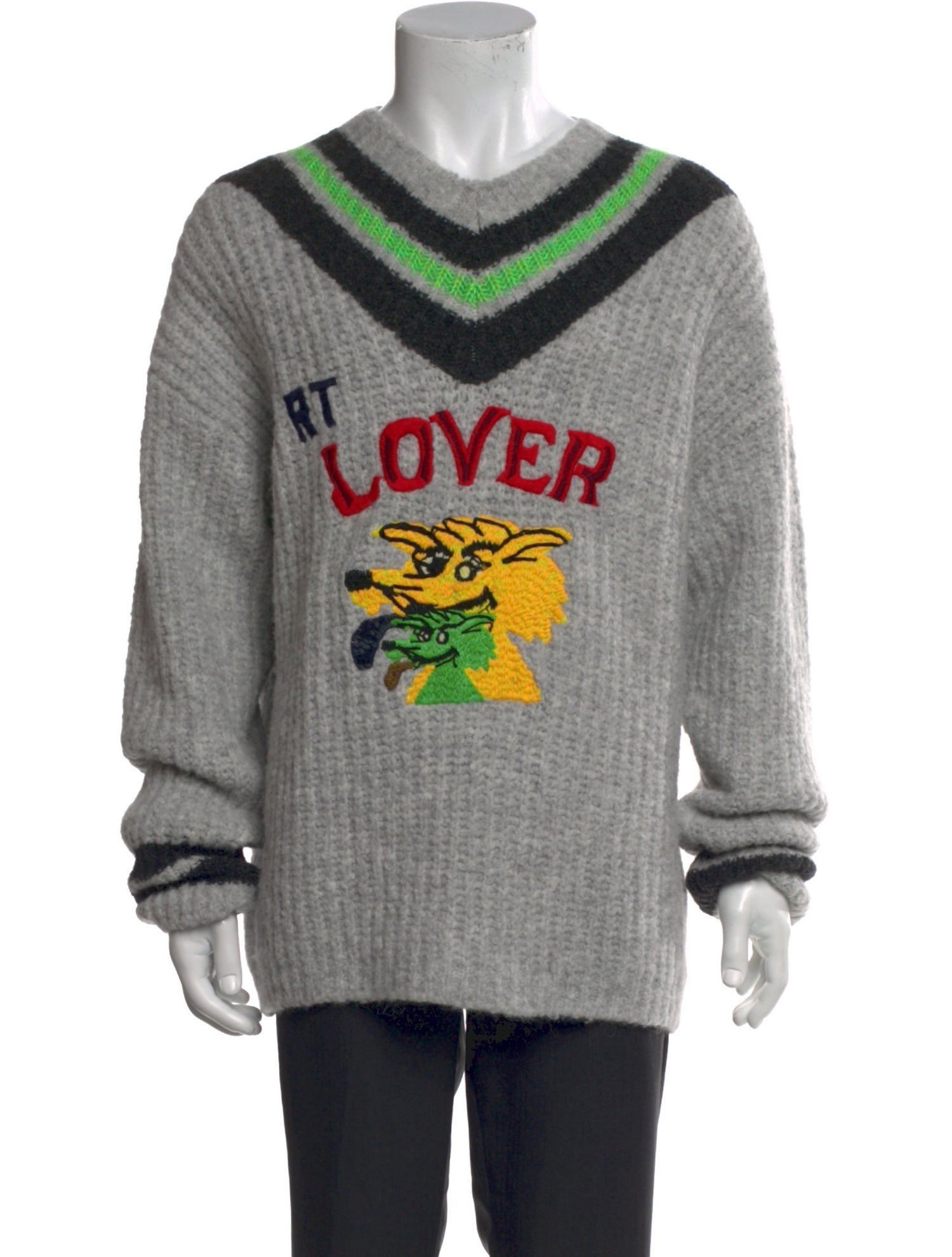 ERL Graphic Print V-Neck Pullover w/ Tags