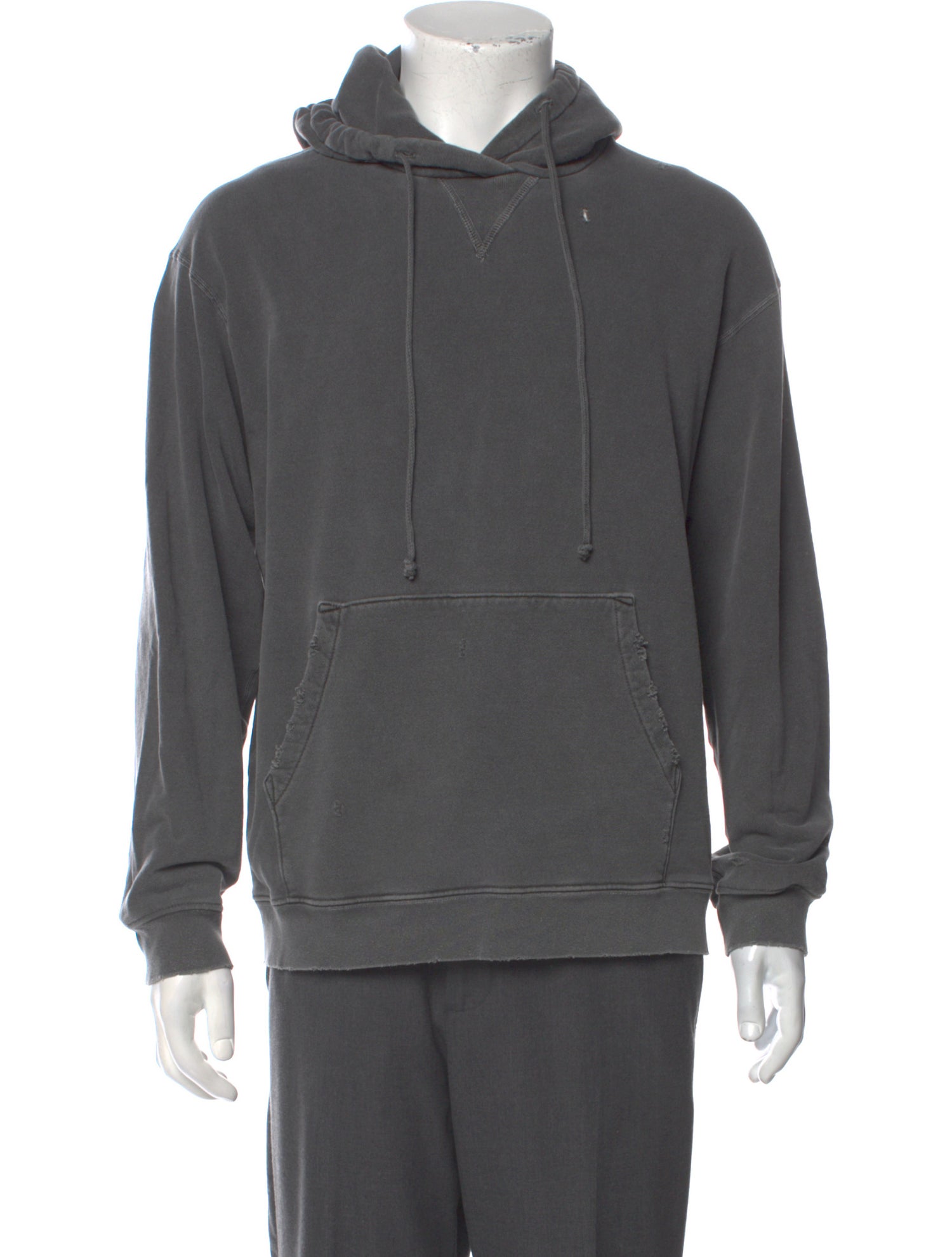 John Elliott Crew Neck Long Sleeve Hoodie Grey Sweatshirts & Hoodies