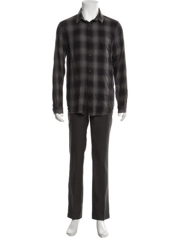 John Elliott Casual Shirts Plaid Print Long Sleeve Shirt XL