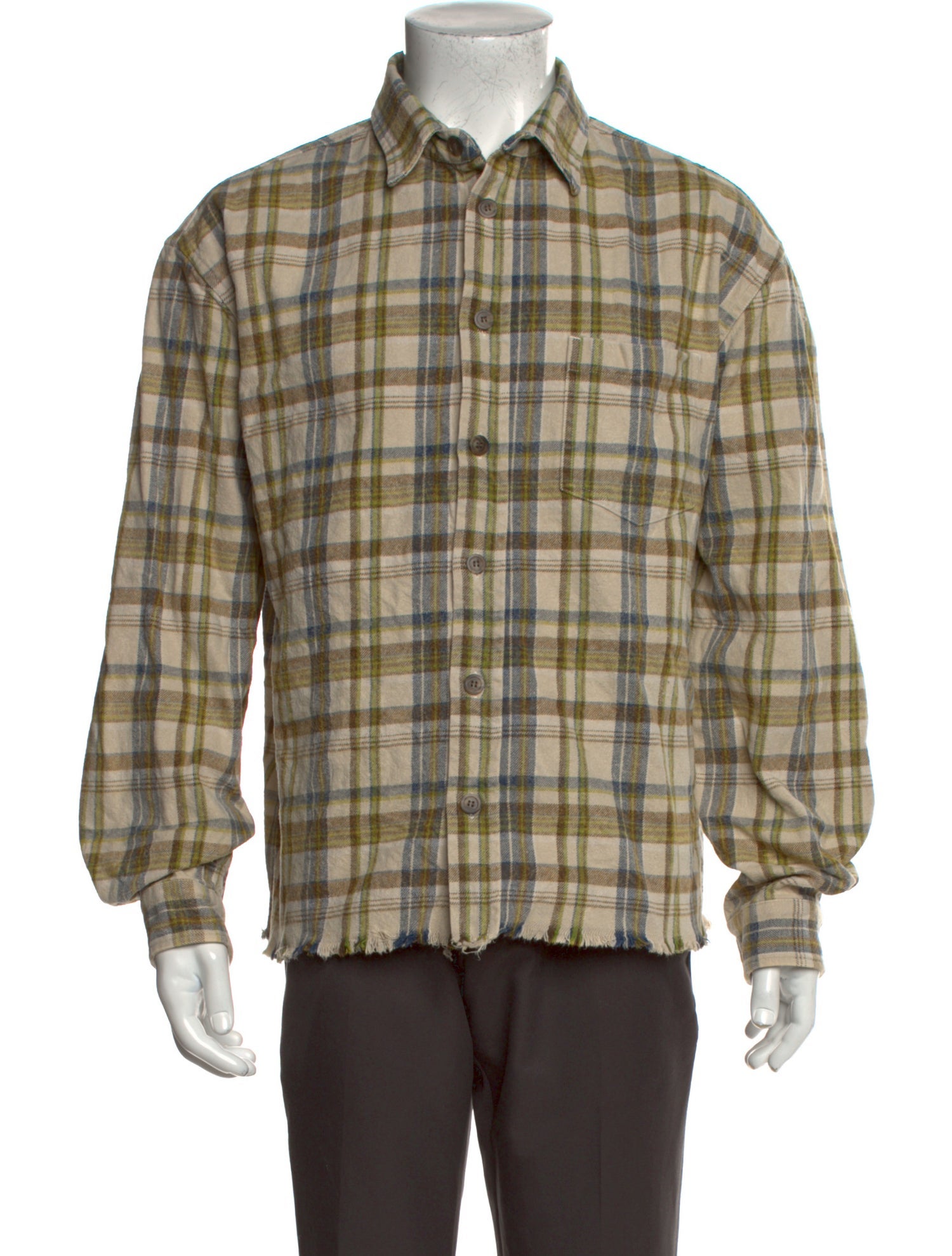 John Elliott Plaid Print Trucker Jacket