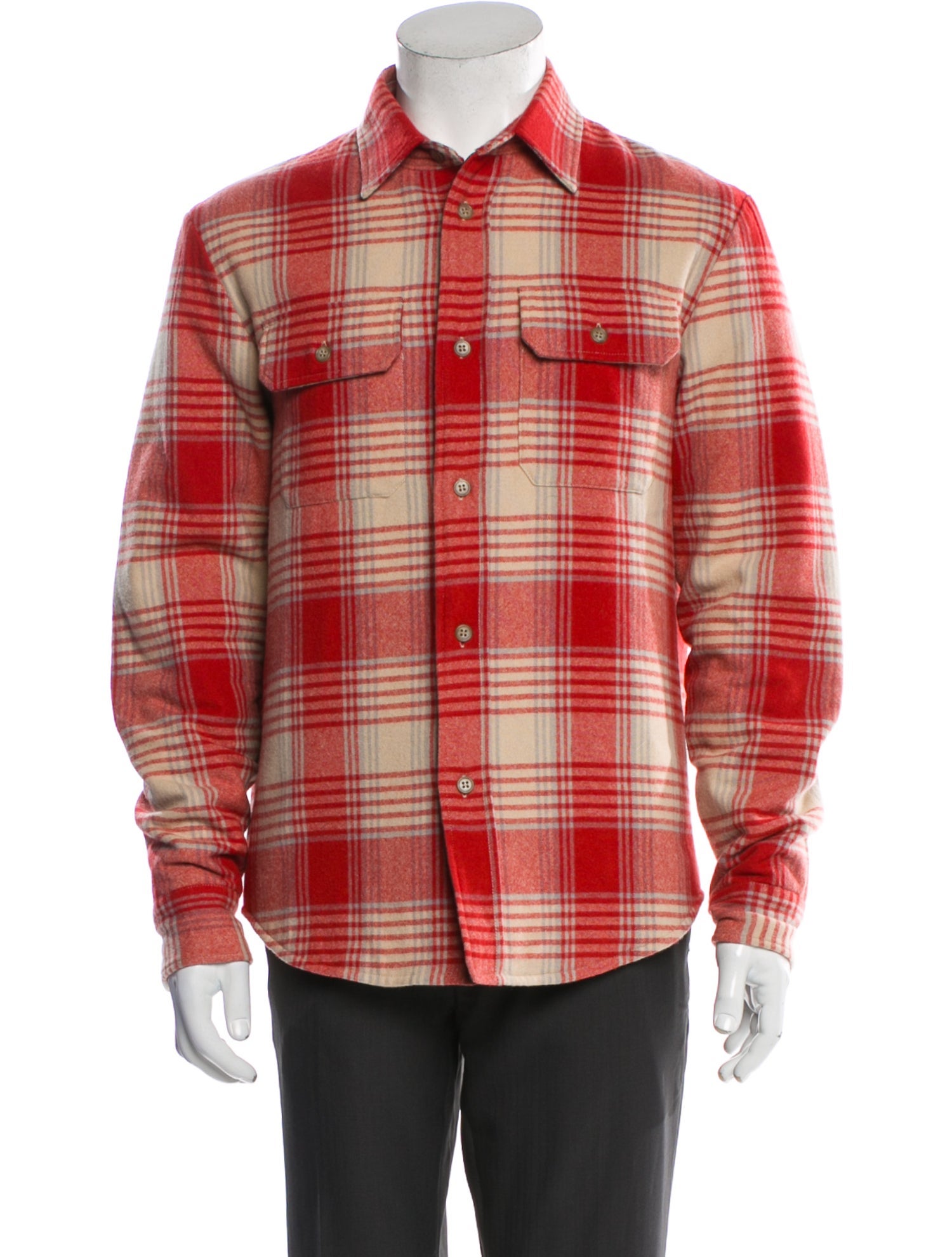 John Elliott Wool Plaid Print Trucker Jacket
