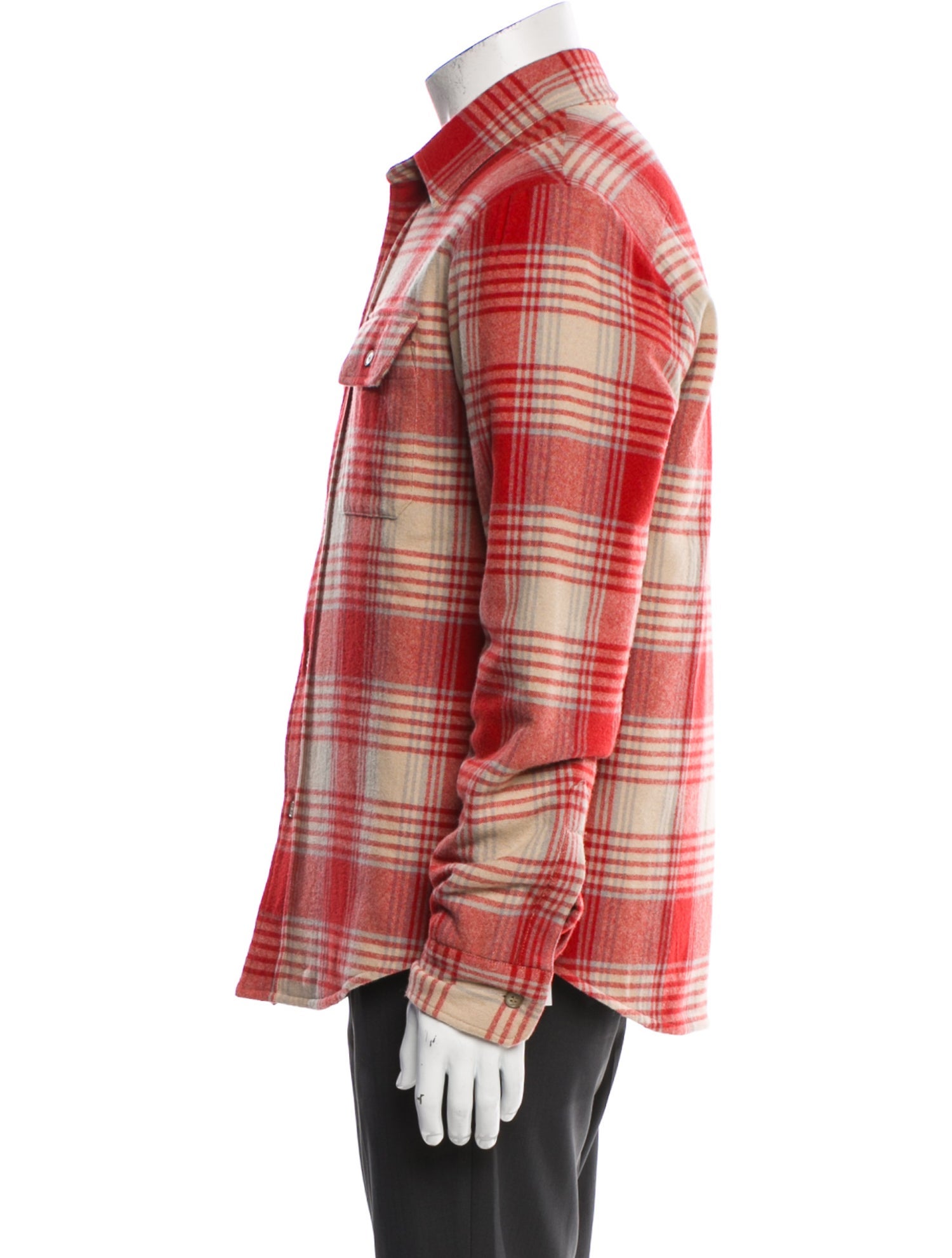 John Elliott Wool Plaid Print Trucker Jacket