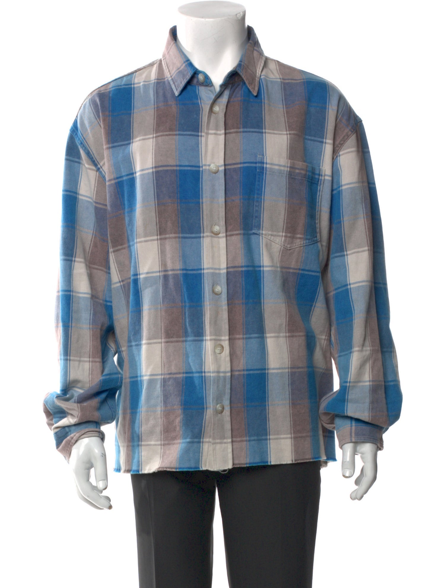 John Elliott 903422 Plaid Print Shirt