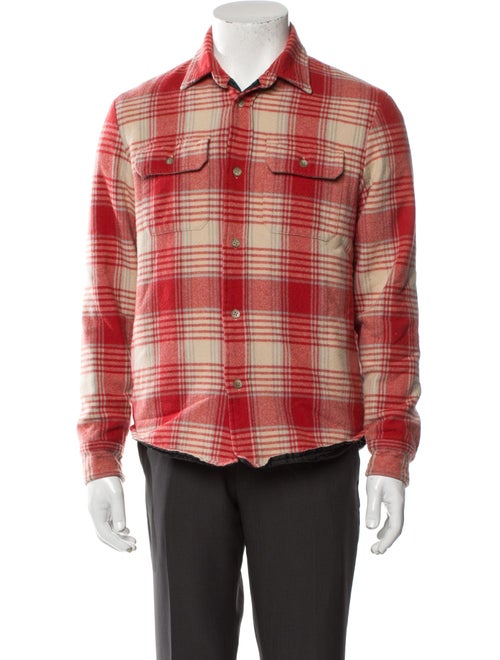 John Elliott Wool Plaid Print Trucker Jacket