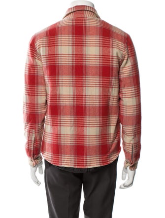 John Elliott Wool Plaid Print Trucker Jacket