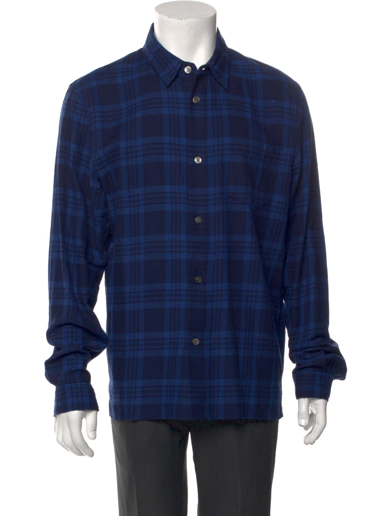 John Elliott Plaid Print Long Sleeve Shirt