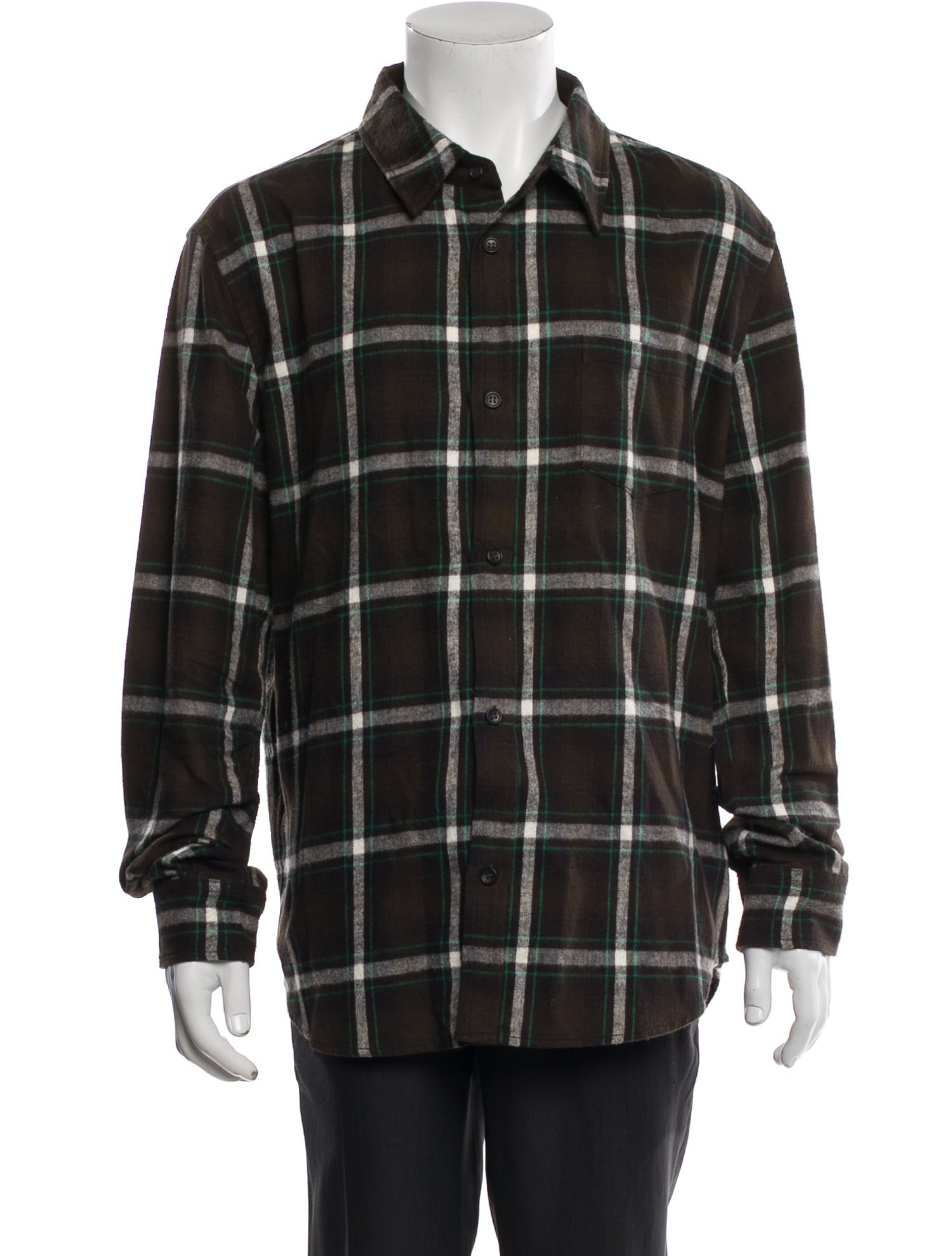John Elliott Plaid Print Long Sleeve Shirt