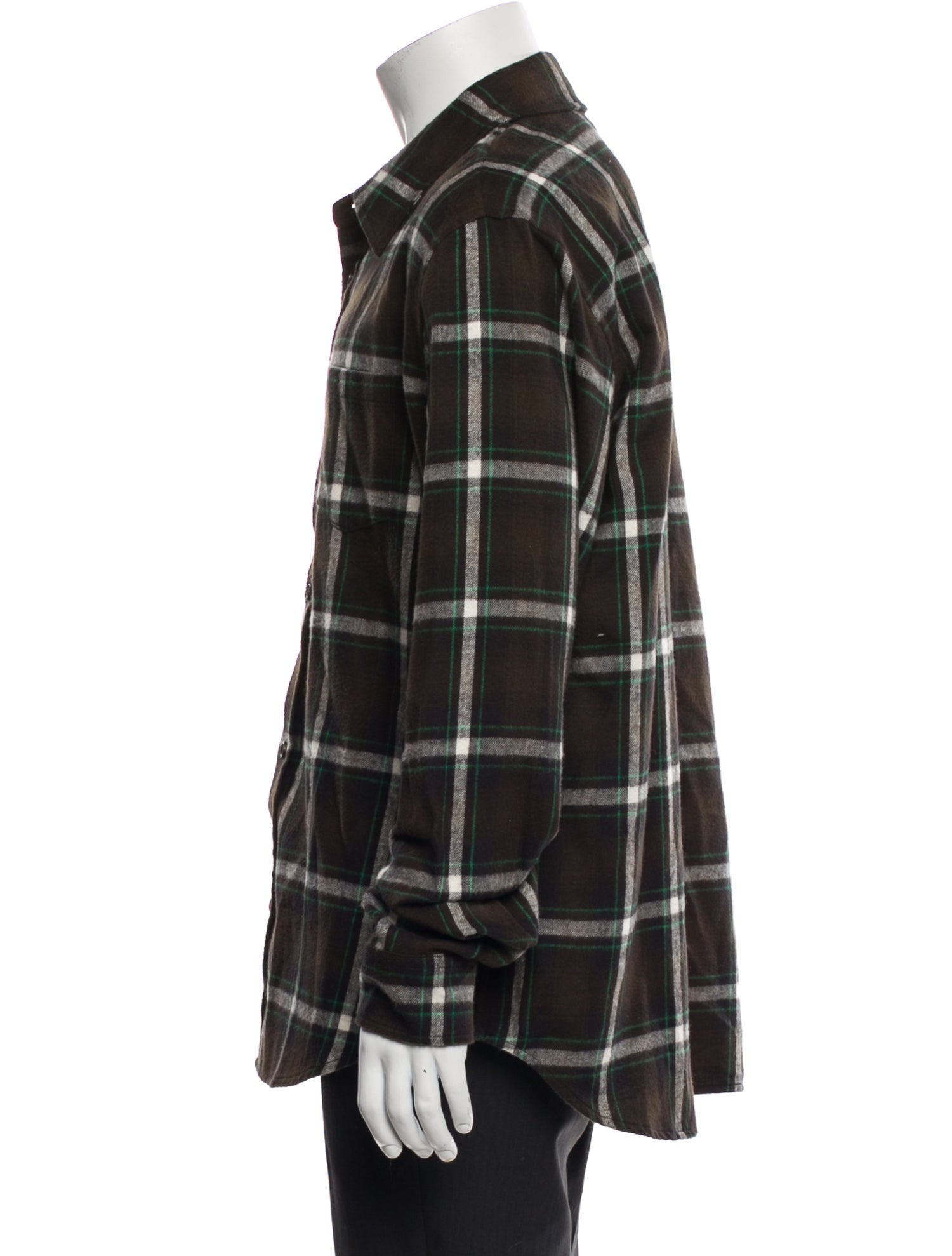 John Elliott Plaid Print Long Sleeve Shirt