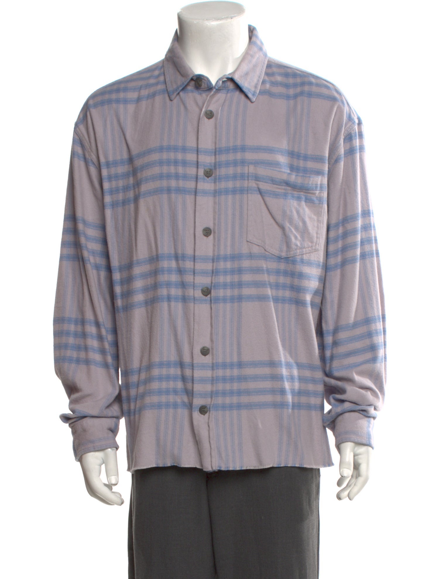 John Elliott Plaid Print Long Sleeve Shirt