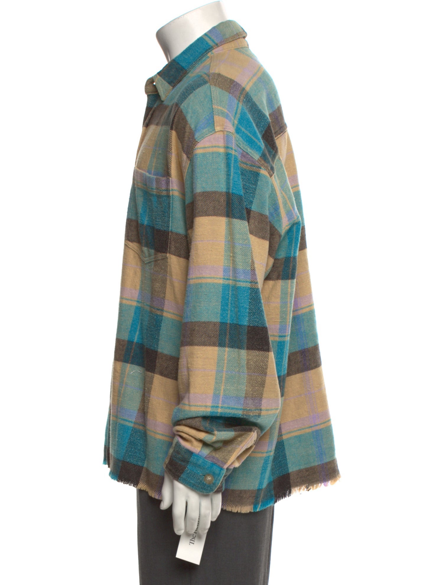 John Elliott Plaid Print Long Sleeve Shirt