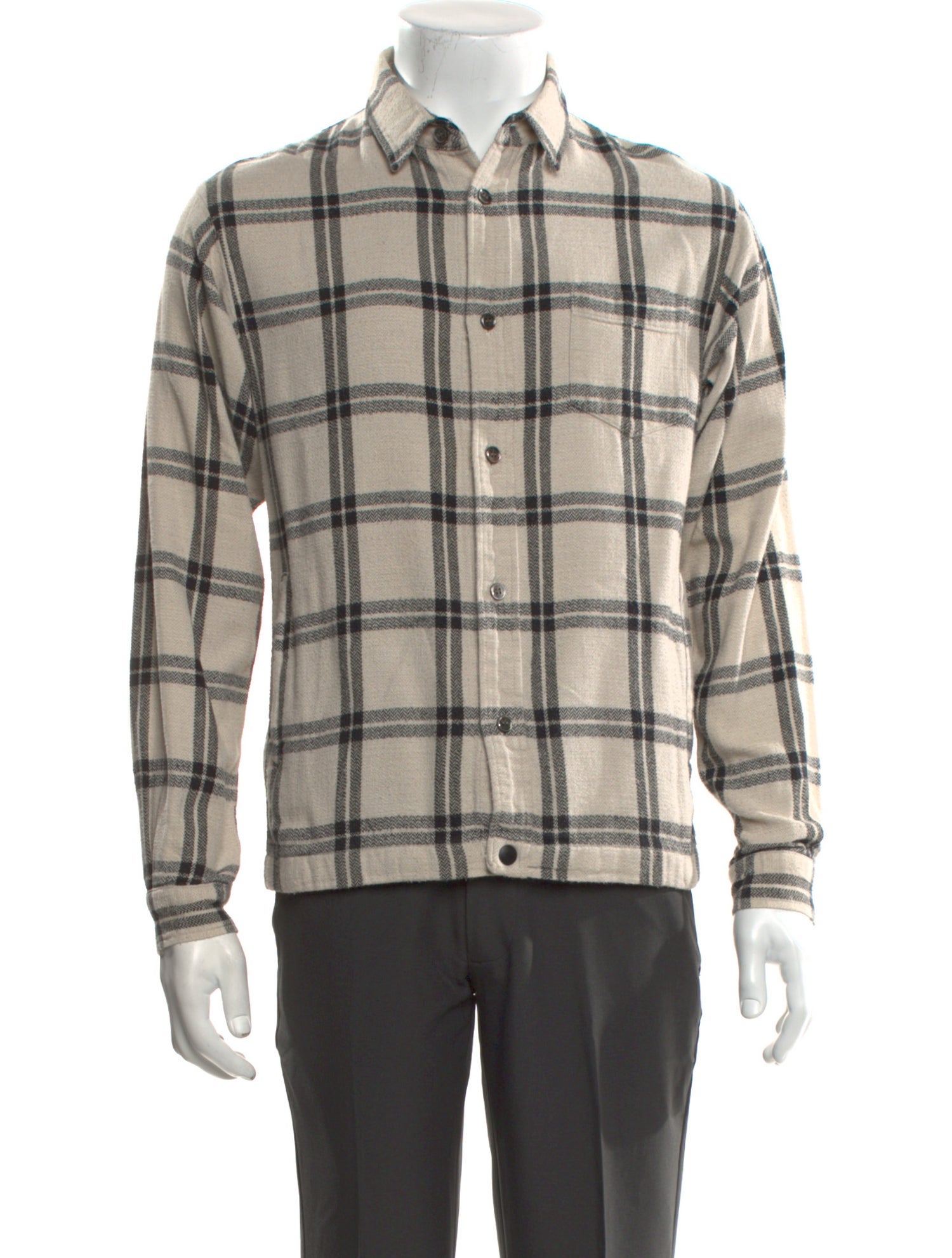John Elliott Plaid Print Long Sleeve Shirt
